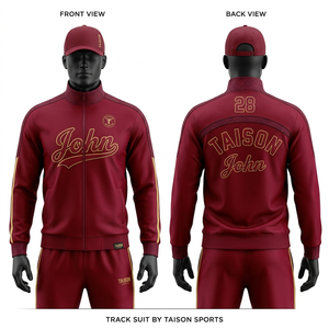 Premium 300 GSM Interlock Polyester Men Baseball Training Suit <b>Pink</b> Gold Contrast Panel <b>Tracksuit</b> Heat Transfer Logo - Product Image 3