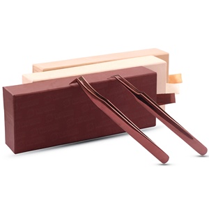 Pinzas para Pestañas con Logotipo Personalizado y Embalaje en Caja de Color, Pinzas para Pestañas con Punta de Fibra de Agarre Fuerte para Extensiones de Pestañas - Product Image 1