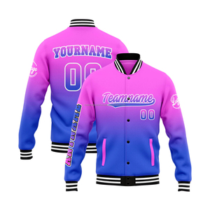 Chaqueta universitaria personalizada para equipos deportivos, ropa atlética con cuello levantado, decoración y logotipo bordados en la parte delantera, para el equipo de Deportes de la - Product Image 3