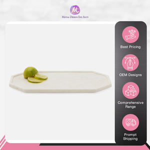 Vajilla de mármol de calidad superlativa de Color blanco de lujo única, bandeja de diseñador para servir bebidas y alimentos para Hotel y restaurante - Product Image 4