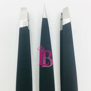 Pince à épiler sourcils en fourrure de vison noire, lot de pinces à épiler droites et inclinées, très demandées, personnalisables avec logo – Offre Spéciale - Product Image 6