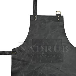 Premium Vintage Leather BBQ Cooking <b>Apron</b> <b>Waterproof</b> Custom Logo Option Duty Canvas Leather for Restaurant & Bar Uniforms - Product Image 3