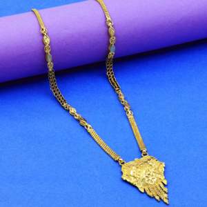 จี้มนต์พระสูตรทอง24K แบบขายส่ง, เครื่องประดับแบบดั้งเดิม, เครื่องประดับแฟชั่นงานแต่งงาน, mangalsutra พร้อมลูกปัดสีดำ - Product Image 2