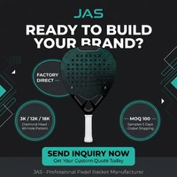Oferta Especial: Raqueta de Pádel de Fibra de Carbono JAS Personalizada 3K 12K 18K, Fabricante OEM, Impresión Profesional, Forma de Diamante y Lágrima, Directo de Fábrica
