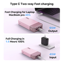 Banco de Energía de 65W y 20000mAh, Cargador Portátil para Laptop con Carga Rápida, 4 Puertos, Pantalla LED, Batería Externa para MacBook Air y iPad