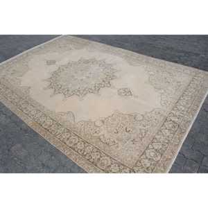 Tapis turc vintage 6,7x10,1 pi (205x307 cm), tapis gris à motifs floraux - Product Image 2