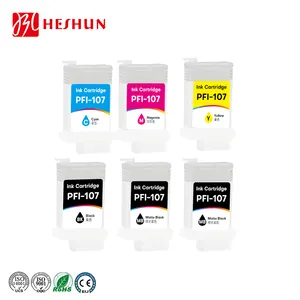 Heshun PFI-107 With Chip Pigment Refill Ink Cartridge For Canon IPF670 IPF680 IPF685 IPF770 IPF780 IPF785 Printer 130ML/PC