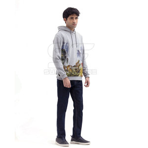 Sweat à capuche pour homme en coton mélangé doux polaire pour l'hiver décontracté et quotidien - Product Image 4