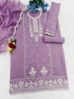 Salwar indien pakistanais en soie Georgette brodé, non cousu, pour tenue de soirée, prêt à porter, en modal, 4 options de couleurs, moderne, idéal pour les premières utilisations.
