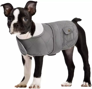 Pull à capuche polaire pour chien-Petit pull chaud pour chien avec laisse à joint torique-Pull à capuche d'hiver pour petit chien - Product Image 1