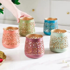 Fer Photophore Bougie Votive Titulaire Rond Rose PC Vaisselle Décoration pour La Maison Salon De Mariage Utilisation En Métal Matériel - Product Image 3