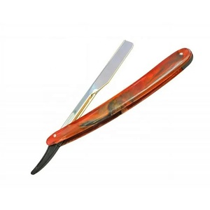 Style pointu: le rasoir de rasage de barbier à bord droit en acier inoxydable-un rasoir de barbier de mise à niveau de beauté colorée par des roches grises - Product Image 1