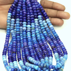 Cuentas de Ópalo de Color Azul Intenso Único en Forma de Rondelle Lisa, Cuentas de Piedra Preciosa de Ópalo Azul Oscuro de 7-10 mm, Cuentas de Calidad AAA - Product Image 4