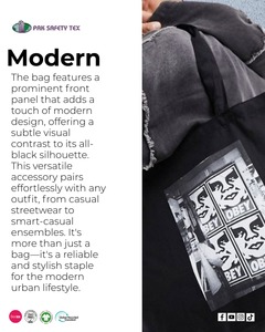 กระเป๋าผ้าแคนวาสสีดำทันสมัยพร้อมพิมพ์กำหนดเองได้กระเป๋าสะพายไหล่ผ้าฝ้ายเป็นมิตรต่อสิ่งแวดล้อมนำกลับมาใช้ใหม่ได้กระเป๋าผ้าผ้ากระเป๋าผ้ากระเป๋าผ้าทรงสี่เหลี่ยมสำหรับช้อปปิ้งการเดินทางและแฟชั่น - Product Image 4