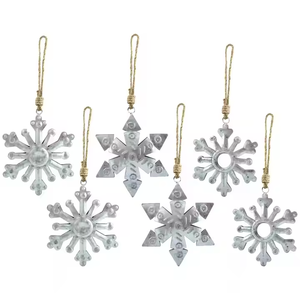 <b>Christmas</b> <b>tree</b> ornaments are made from galvanized metal, featuring a durable finish 2025 available as <b>hanging</b> decorations. - Product Image 1