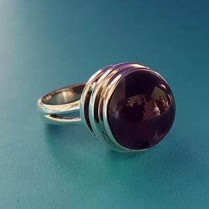 Anillo de Plata de Ley 925 con Gema de Amatista Natural de Corte Ovalado, Clásico para Bodas y Fiestas, Joyería de Moda para Mujer, Superventas - Product Image 1