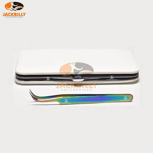 Pinzas de pestañas personalizadas con etiqueta privada, pinzas de volumen de recubrimiento de arcoíris, pinzas de extensión de pestañas postizas hechas a mano, herramientas para pestañas - Product Image 1