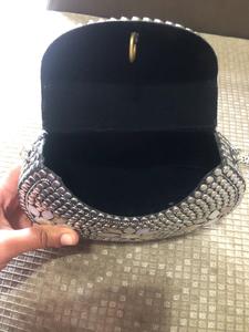 Pochette en acier incrusté de nacre artisanale | Sac à main de soirée élégant pour mariages, fêtes et occasions spéciales - Product Image 3