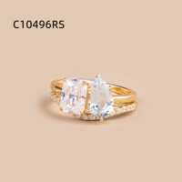Bague de fiançailles en or massif avec moissanite taille hexagonale et diamants fantaisie sertis à griffes, nouvelle collection 2026 de bijoux en or Abiding