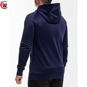 Sudadera con capucha de algodón 100% de 400gsm de peso pesado para hombre, patrón estampado polar de invierno con diseño de bolsillo sin cuerdas, teñido liso - Product Image 2