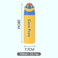 Botella de Agua Deportiva de 700 ml para Actividades al Aire Libre, de Acero Inoxidable, Portátil, con Pajita y Boquilla, Termo al Vacío, a Prueba de Fugas