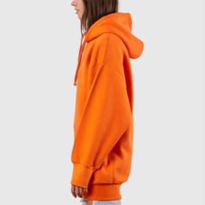 custom heavy GSM Women's Hoodies & Sweatshirts oversized drop shoulder <b>orange</b> <b>hoodie</b> printed logo embroidery solid casual winter - Product Image 3