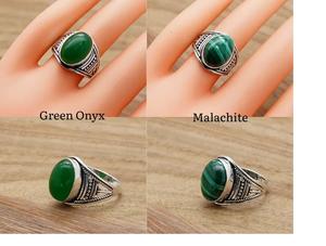 Anillo de piedras preciosas con forma ovalada de Plata de Ley 925, Ojo de tigre de ónix, calcedonia, piedra lunar turquesa, joyería Unisex de diseñador elegante - Product Image 4