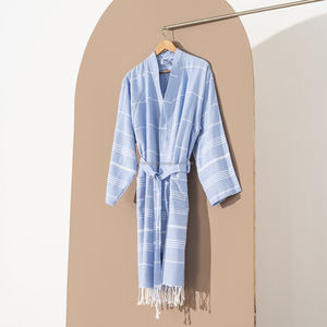 Albornoz unisex XL de algodón y lino tejido de secado rápido y transpirable sólido todo el año ropa de dormir Salón-hecho en Turquía ODM suministrado - Product Image 1