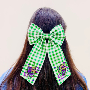 2025 Mardi Gras New Collection Indian Handcrafted Beaded Hair Clips Hot Selling Bow Customization Options Trendy Hair - Product Image 6