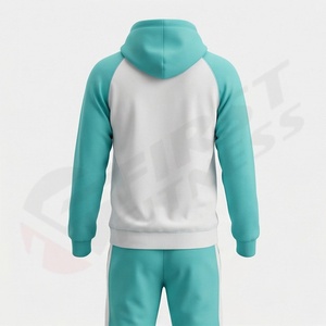 Hooded <b>Black</b> and <b>White</b> Color Fleece 100% Polyester Tracksuit Set for Men From Pakistan Wholesale Prices - Product Image 2
