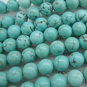 Cuentas de piedras preciosas redondas lisas turquesa de howlita Natural de 10mm del fabricante, el mejor precio de fábrica, calidad AAA Regular 2025 - Product Image 1