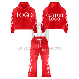 Unisex Winter Flare Sweatpants with Hoodie <b>Jogger</b> Set for Men and <b>Women</b> - Product Image 5