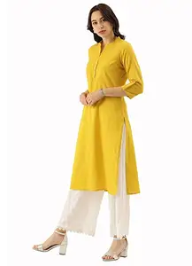 Divena Kurti ปลอกยาวเหยียดสำหรับผู้หญิง,เสื้อผ้าลำลองสีเหลืองเข้มเสื้อผ้าสาวอินเดีย