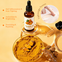 Set de Cuidado Facial de Cúrcuma de Marca Privada, 5 Piezas: Limpiador Facial, Suero, Crema, Mascarilla, Kit de Cuidado Facial Antiacné y Blanqueador para Mujeres