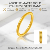 Bague pour femme en acier inoxydable poli et lisse, plaqué or 18 carats, style coréen, avec forme géométrique, idéale pour un cadeau