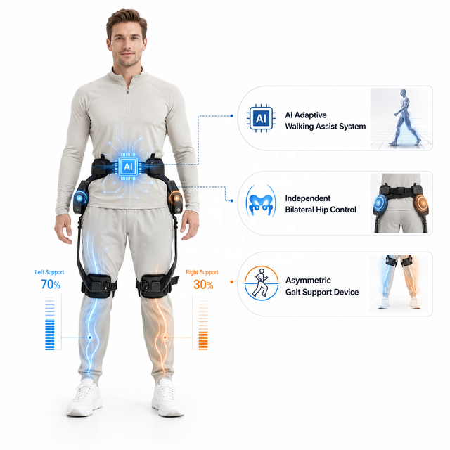 Smart Exoskeleton Hip Support System AI Adaptive Gait Recognition Device Independent Bilateral Assistance for Walking Support