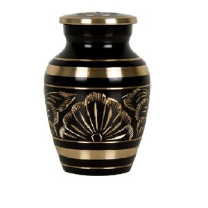 High Quality Brass Cremation <b>Keepsake</b> Urns With Engraving Gold And Black Color Finished For Human <b>Ashes</b> - Product Image 4