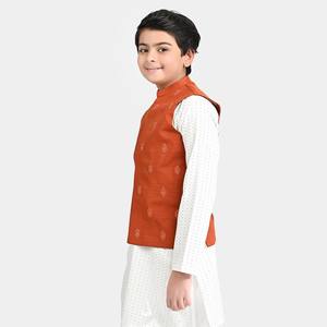 Traje Tradicional Pakistaní Indio para Niños, Kurta Larga con Chaleco, Elegante para Fiestas de Boda y Eid - Product Image 3