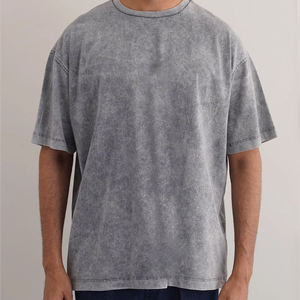 Camisetas de Algodón Lavado al Ácido Premium para Hombre con Logotipo en Relieve, Tela Suave y Transpirable para Uso Casual y de Negocios - Product Image 4