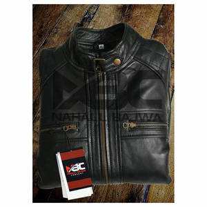 2022แฟชั่นใหม่ผู้ชายและผู้หญิงสีดำ Biker รถจักรยานยนต์/รถจักรยานยนต์หนังแจ็คเก็ตที่มีการออกแบบที่ทำด้วยมือ - Product Image 3