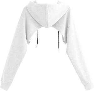 New Arrival Wholesale High Quality <b>Winter</b> Casual Printed Women Crop <b>Top</b> Hoodie 2024 Fleece Material Front Logo in Cheap Price - Product Image 2