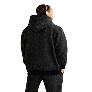 Sudadera con capucha de algodón para hombre con logotipo personalizado OEM estampado manga larga diseño en blanco negro de moda para la temporada de invierno - Product Image 4