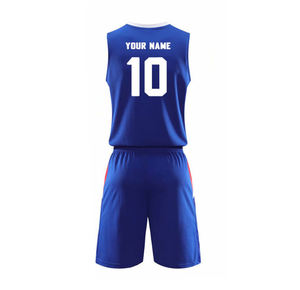 ชุดบาสเก็ตบอลแบบแห้งเร็ว ระบายอากาศได้ดี ผลิตตามสั่ง คุณภาพดีที่สุด แบบ OEM ขายส่ง สามารถกลับด้านได้ พิมพ์ลายแบบซับลิเมชั่น ไซส์พลัส สำหรับฤดูร้อน - Product Image 4