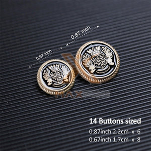 กระดุมเหล็กสำหรับชุดพิธีการคุณภาพพรีเมียม ขายส่ง กระดุมเหล็กสำหรับชุดพิธีการแบบกำหนดเอง - Product Image 4