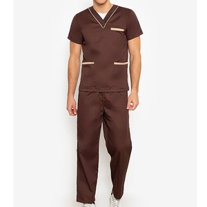 OEM personnalisé hôpital infirmière haute qualité unisexe peigné hôpital gommage ensembles gommage ensemble uniformes tissé soins infirmiers médicaux gommages - Product Image 1