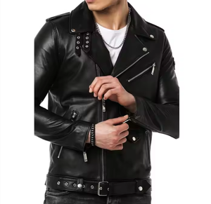 Chaqueta de Cuero Vacuno de Talla Grande al por Mayor para Hombre, Chaqueta de Cuero de Cordero de Moda de Invierno para Hombre, Chaqueta de Cuero para Hombre - Product Image 5