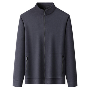 Veste en cachemire polaire pour homme avec doublure en polyester, fermeture éclair, respirante, séchage rapide, tricotée, décontractée, vêtements d'extérieur OEM - Product Image 2