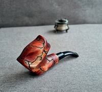 Pipe à tabac en bois naturel de haute qualité, économique, finition laquée, combustion douce, réutilisable, écologique, style classique