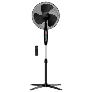 Niaros Black Pedestal <b>Fan</b> 43cm 45W with <b>Remote</b> <b>Control</b> and Timer (300000044) - Product Image 1