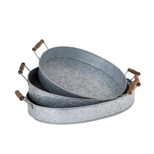 ถาดโลหะชุบสังกะสีทำด้วยมือถาดตกแต่งบ้านไร่ถาดเสิร์ฟแบบชนบทปรับขนาดได้ - Product Image 2